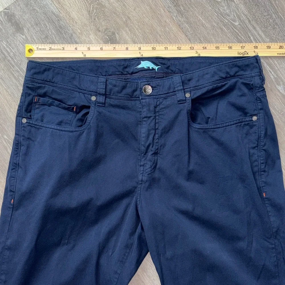 Tommy Bahama Boracay Navy Blue Pima Cotton Modal Pants Mens 36x32